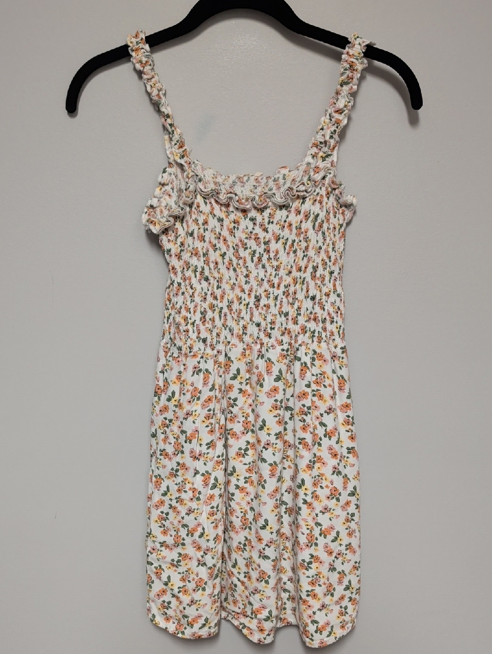La Hearts White Floral Ruffle-Strap Sundress